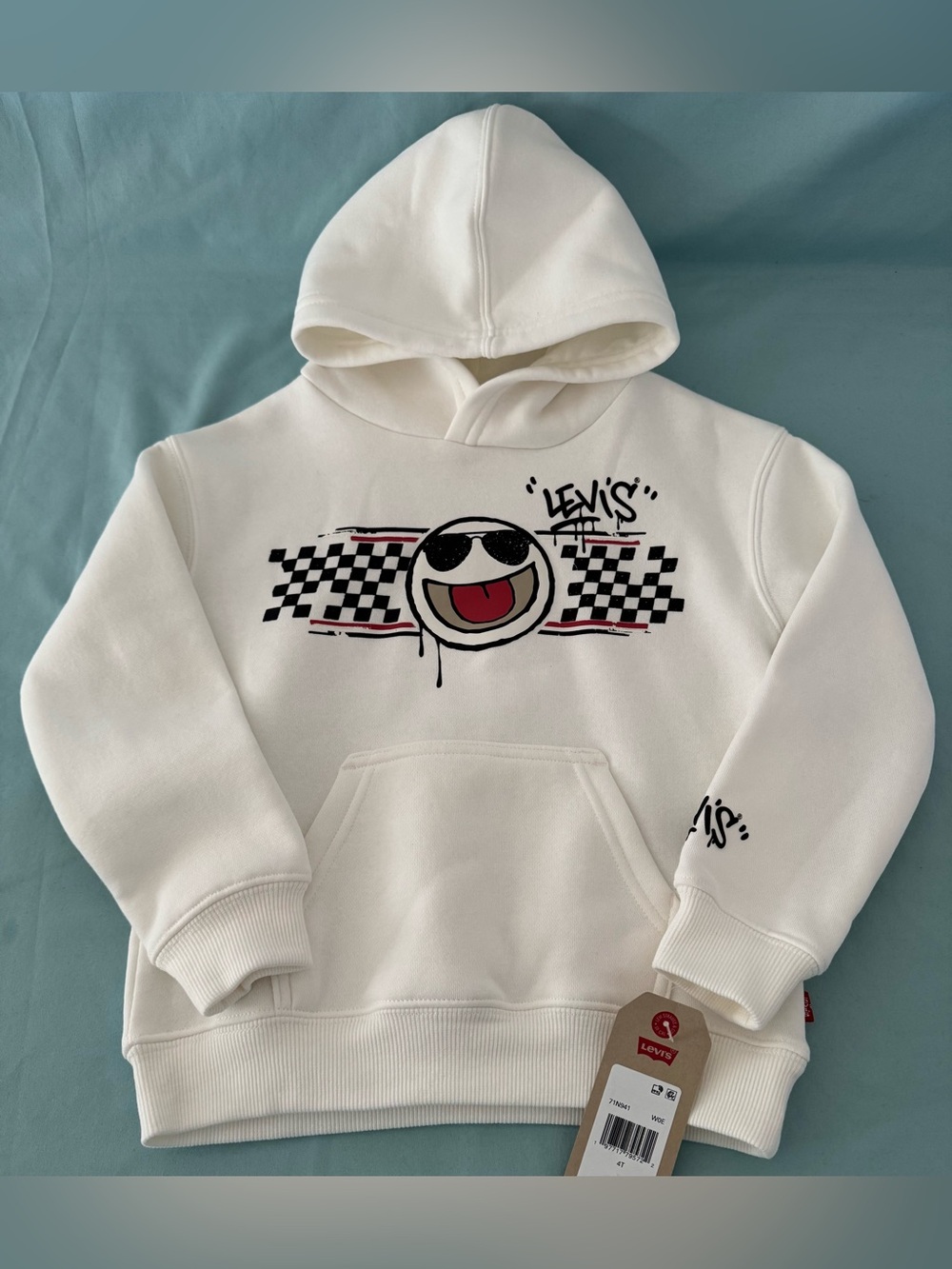 White Levi's Boys Street Style Graphic Hoodie